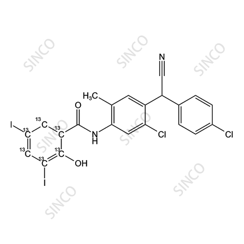 Closantel-(Benzoyl ring-13C6)