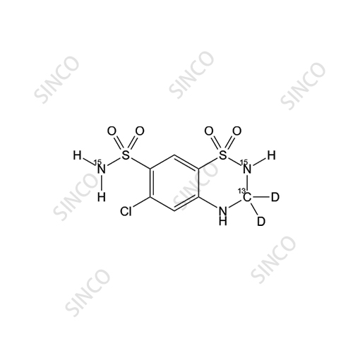 Hydrochlorothiazide-15N2-13C-D2