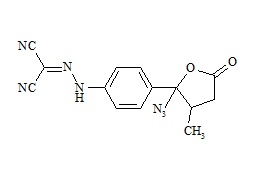 Levosimendan Impurity (2-[2-[4-(2-Azidotetrahydro-3-Methyl-5-oxo-2-Furanyl)phenyl]hydrazinylidene]propanedinitrile)
