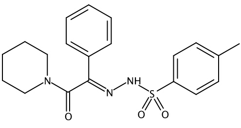 (E)-4-methyl-N'-(2-oxo-1-phenyl-2-(piperidin-1-yl)ethylidene)benzenesulfonohydrazide