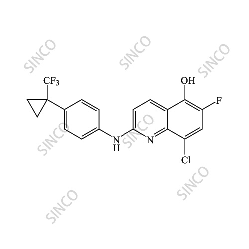 8-chloro-6-fluoro-2-((4-(1-(trifluoromethyl)cyclopropyl)phenyl)amino)quinolin-5-ol