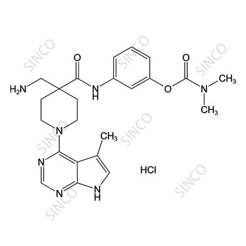 LX7101 (3-(4-(aminomethyl)-1-(5-methyl-7H-pyrrolo[2,3-d]pyrimidin-4-yl)piperidine-4-carboxamido)phenyl dimethylcarbamate