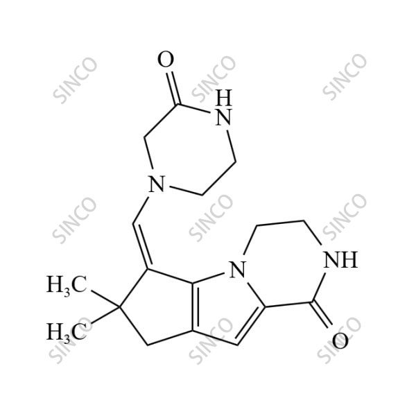 7,7-dimethyl-6-[(Z)-(3-oxopiperazin-1-yl)methylidene]-2,3,4,6,7,8-hexahydro-1H-cyclopenta[1',2':2,3]pyrrolo[1,5-a]pyrazin-1-one