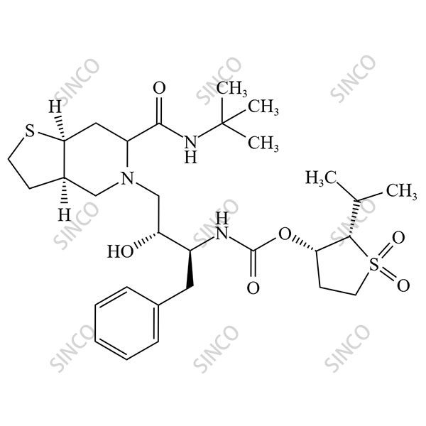 (2S,3S)-1,1-dioxo-2-(prop-2-yl)tetrahydro-1λ6-thiophen-3-yl {[(2S,3R)-3-hydroxy-4-[(3aR,7aS)-6-{[(2-methylprop-2-yl)amino]carbonyl}octahydrothieno[3,2-c]pyridin-5-yl]-1-phenylbut-2-yl]amino}methanoate