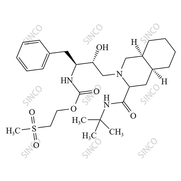 2-(methyldioxo-λ6-sulfanyl)ethyl {[(2S,3R)-3-hydroxy-4-[(4aS,8aS)-3-{[(2-methylprop-2-yl)amino]carbonyl}decahydroisoquinolin-2-yl]-1-phenylbut-2-yl]amino}methanoate